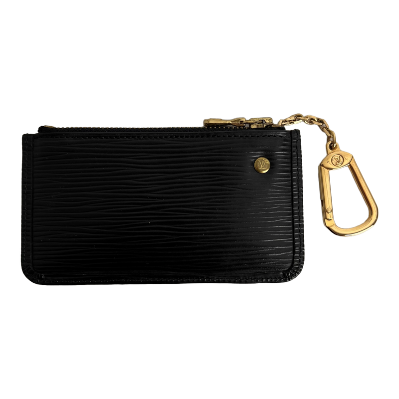 Black Epi Leather Keyring Coin Case