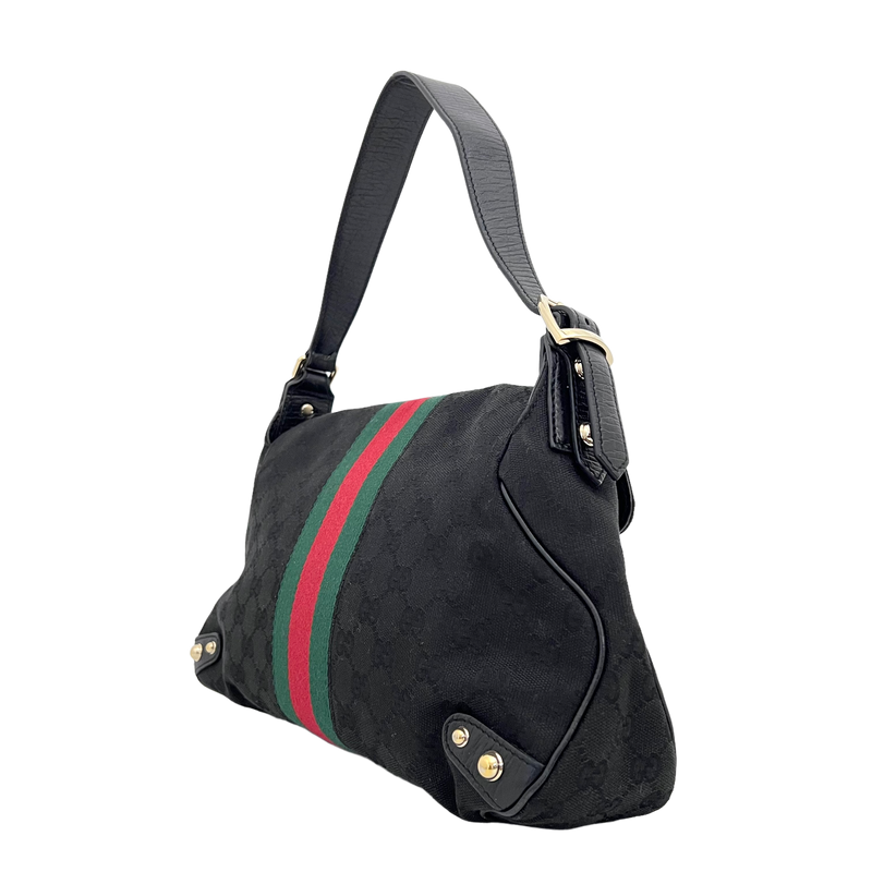 Black Horsebit Shoulder Bag
