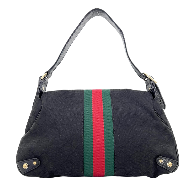 Black Horsebit Shoulder Bag