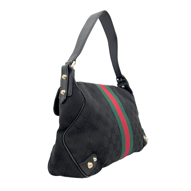Black Horsebit Shoulder Bag