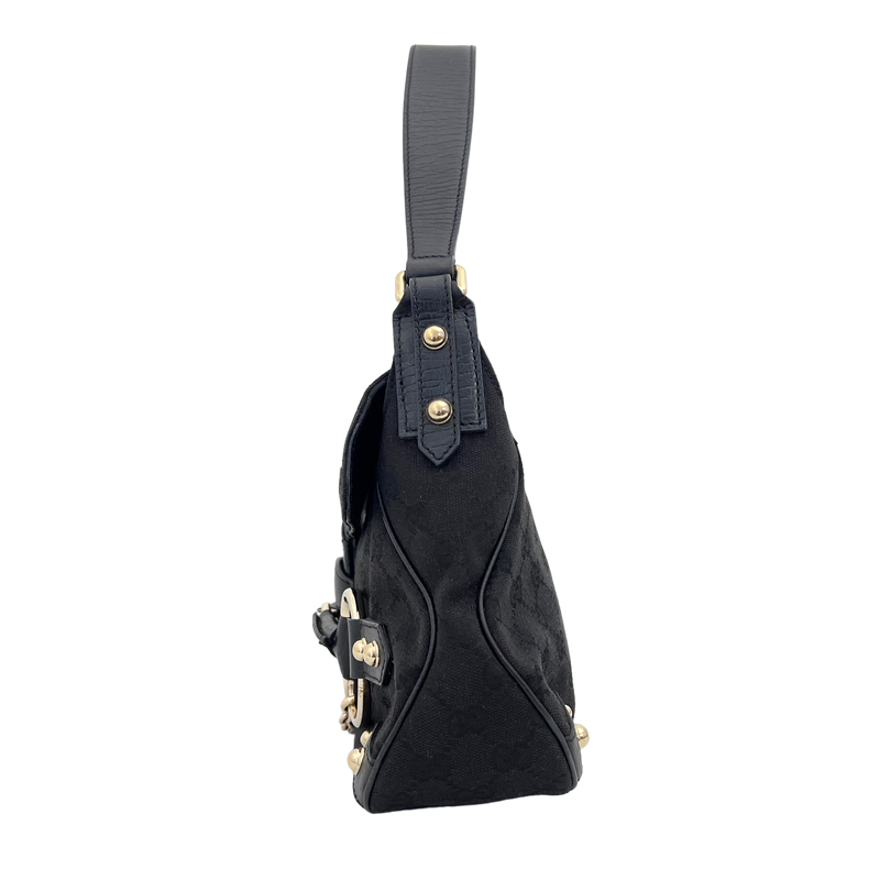 Black Horsebit Shoulder Bag