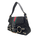 Black Horsebit Shoulder Bag