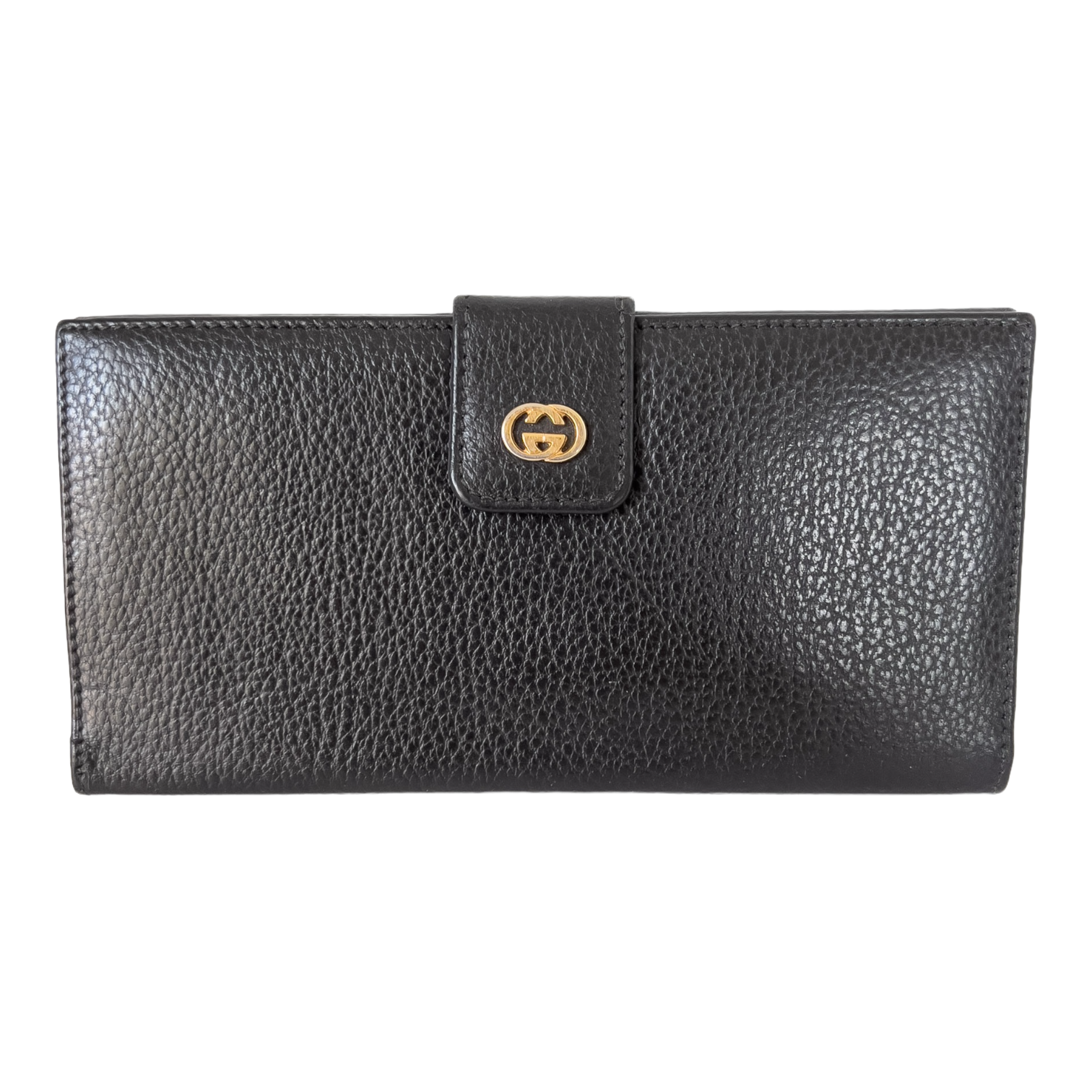 Black Leather Long Wallet