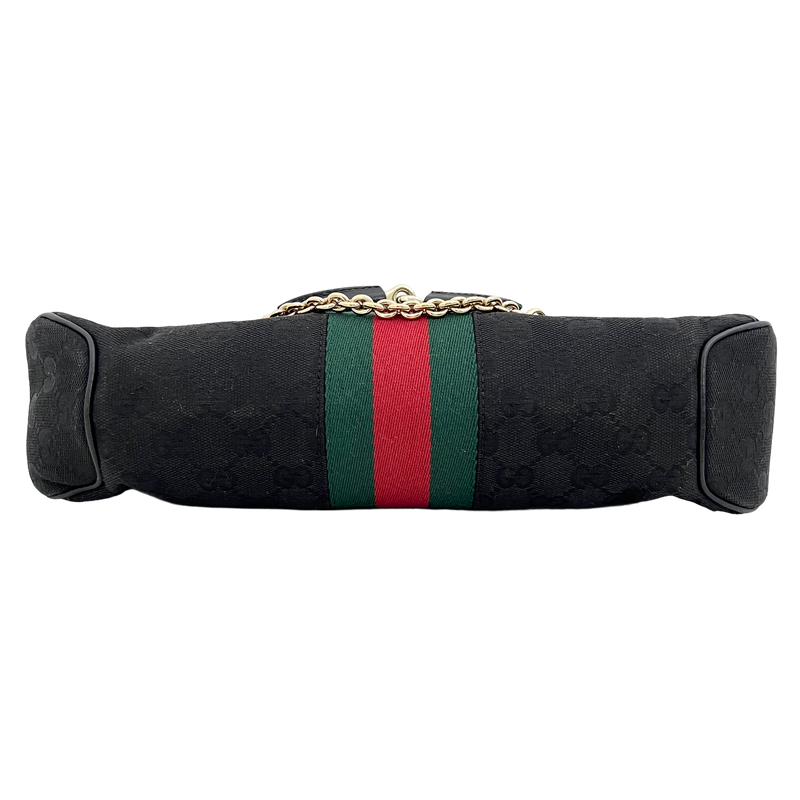 Black Horsebit Shoulder Bag