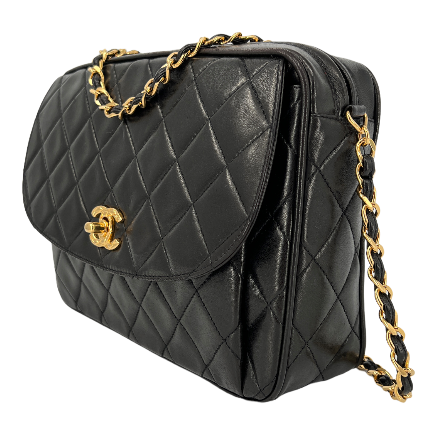 Vintage Black Lambskin Camera Bag
