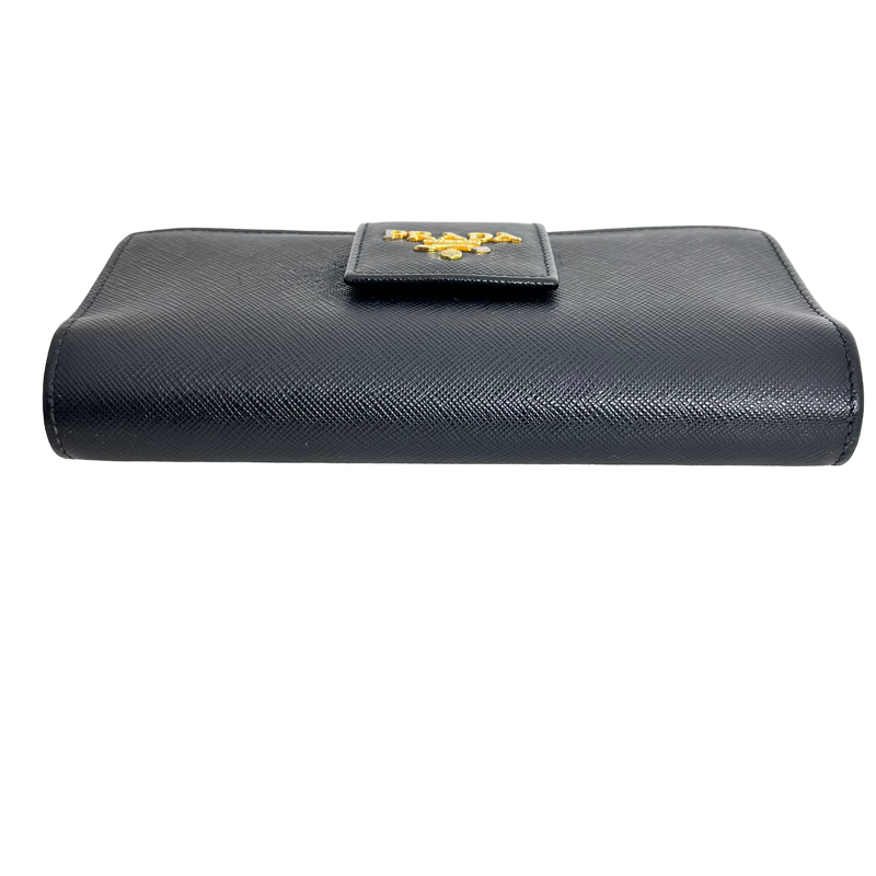 Black Saffiano Long Wallet