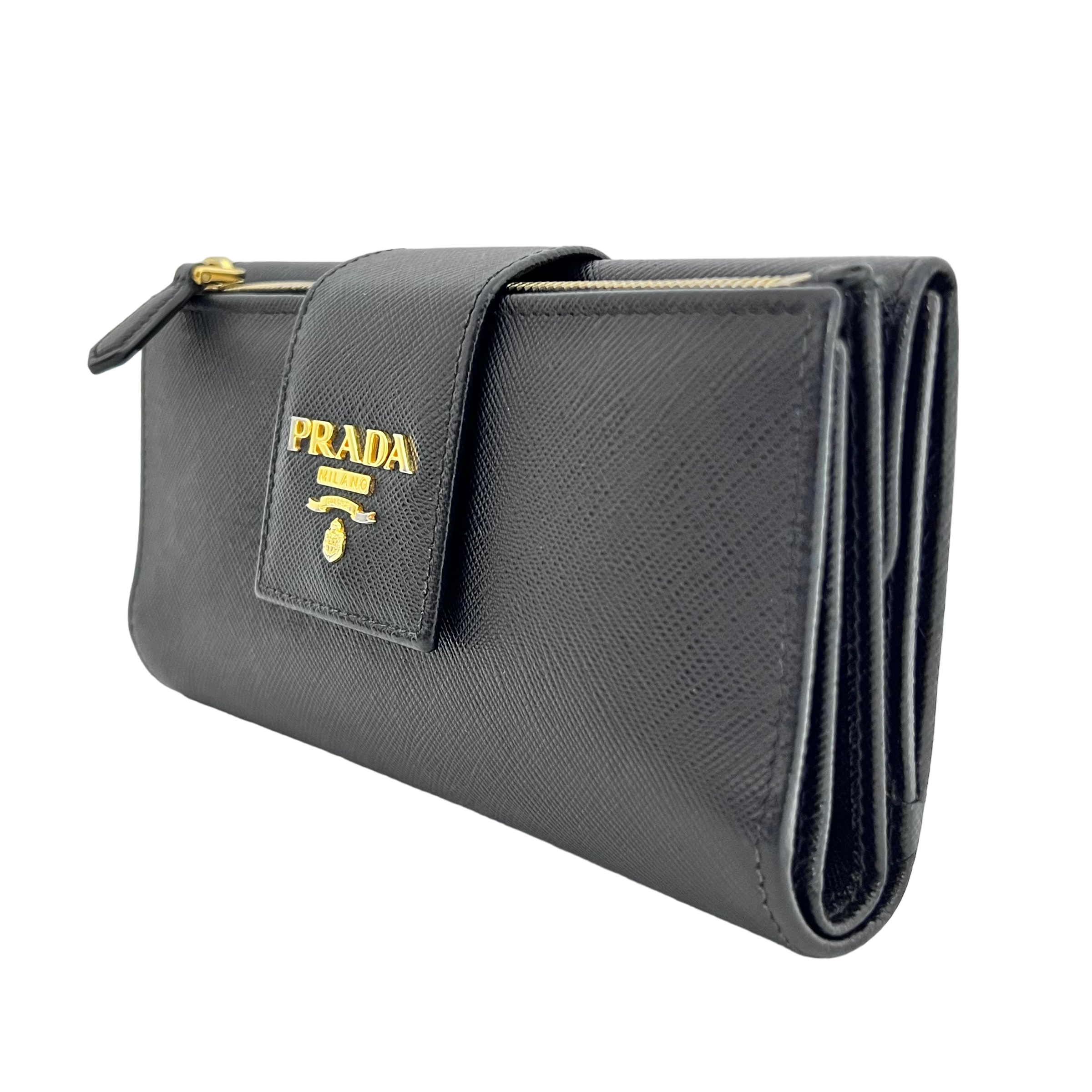 Black Saffiano Long Wallet