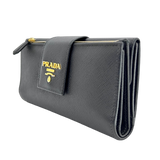 Black Saffiano Long Wallet