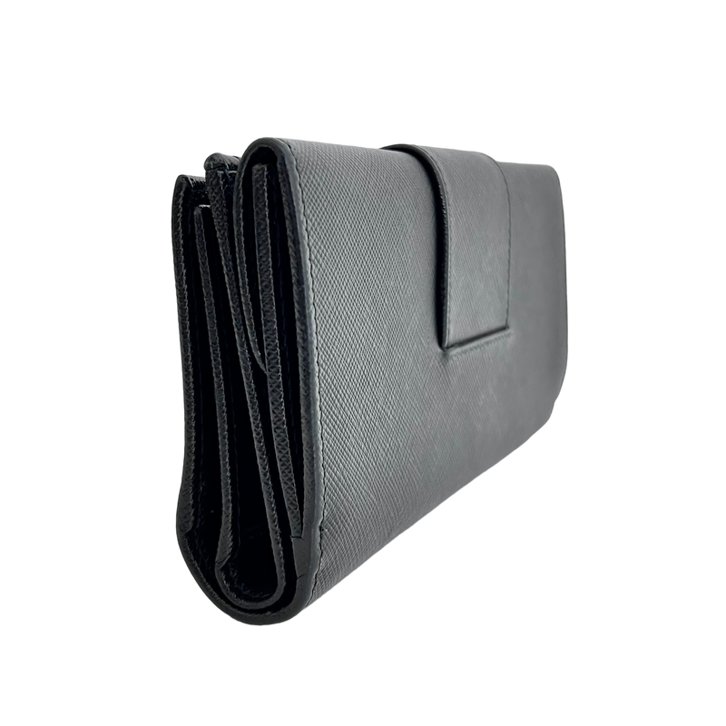 Black Saffiano Long Wallet