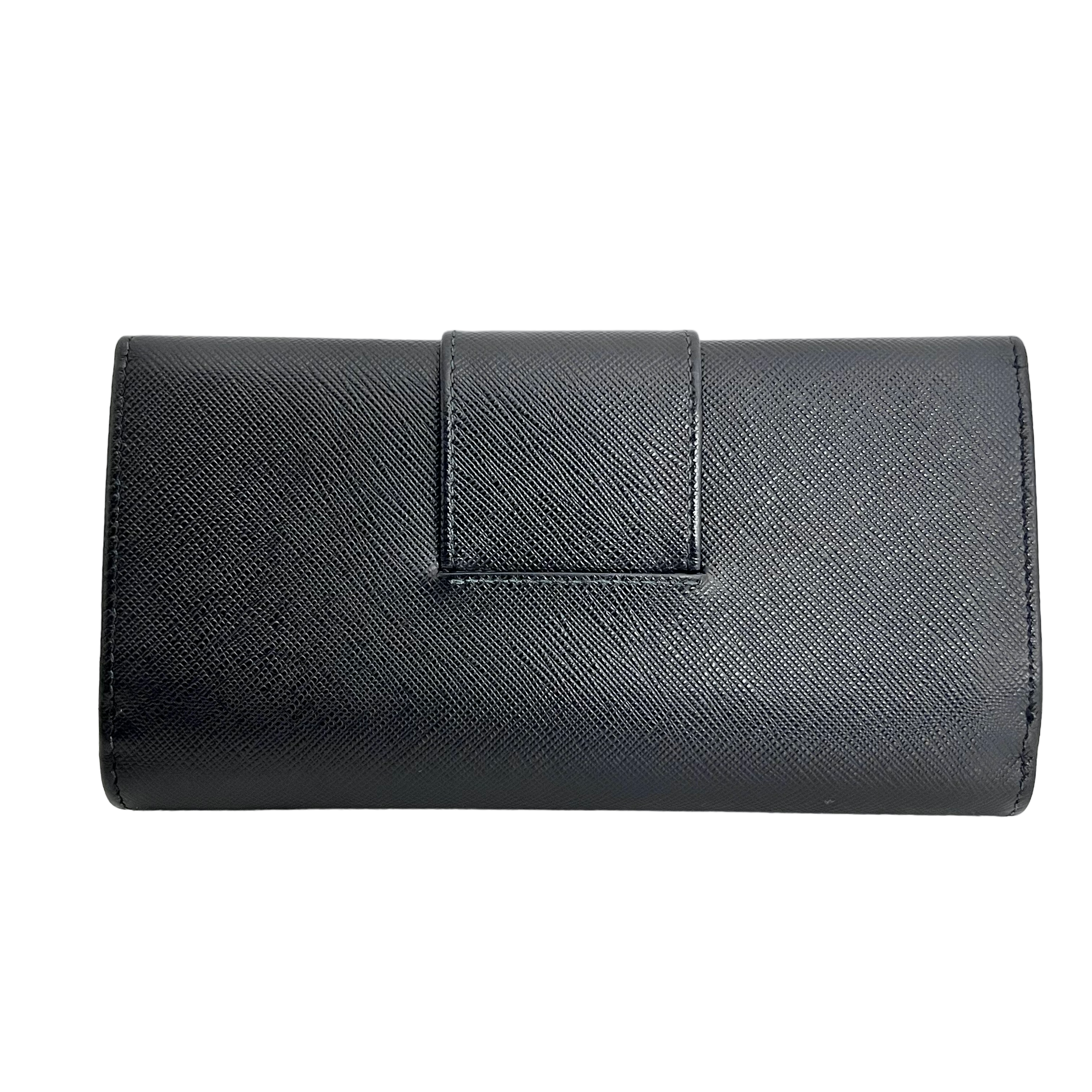 Black Saffiano Long Wallet