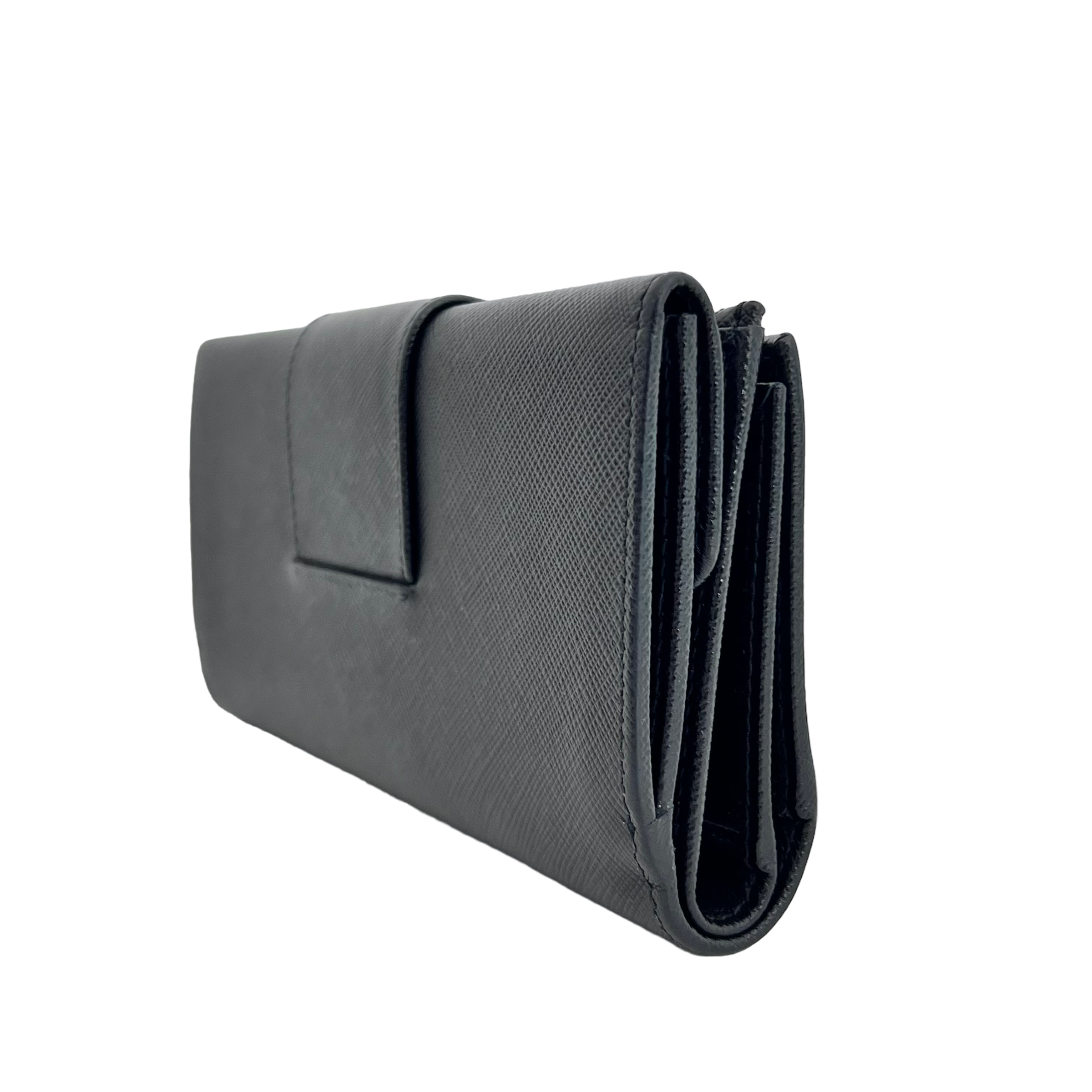 Black Saffiano Long Wallet