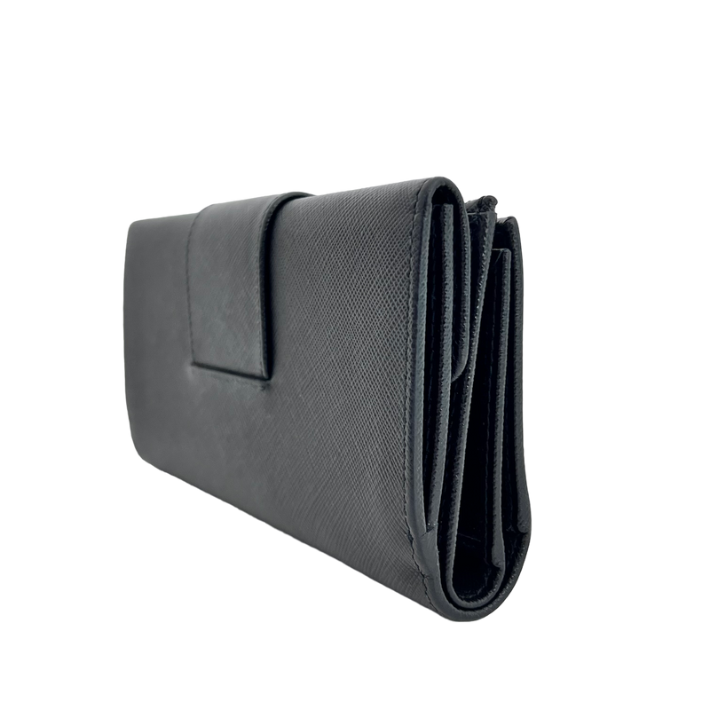 Black Saffiano Long Wallet