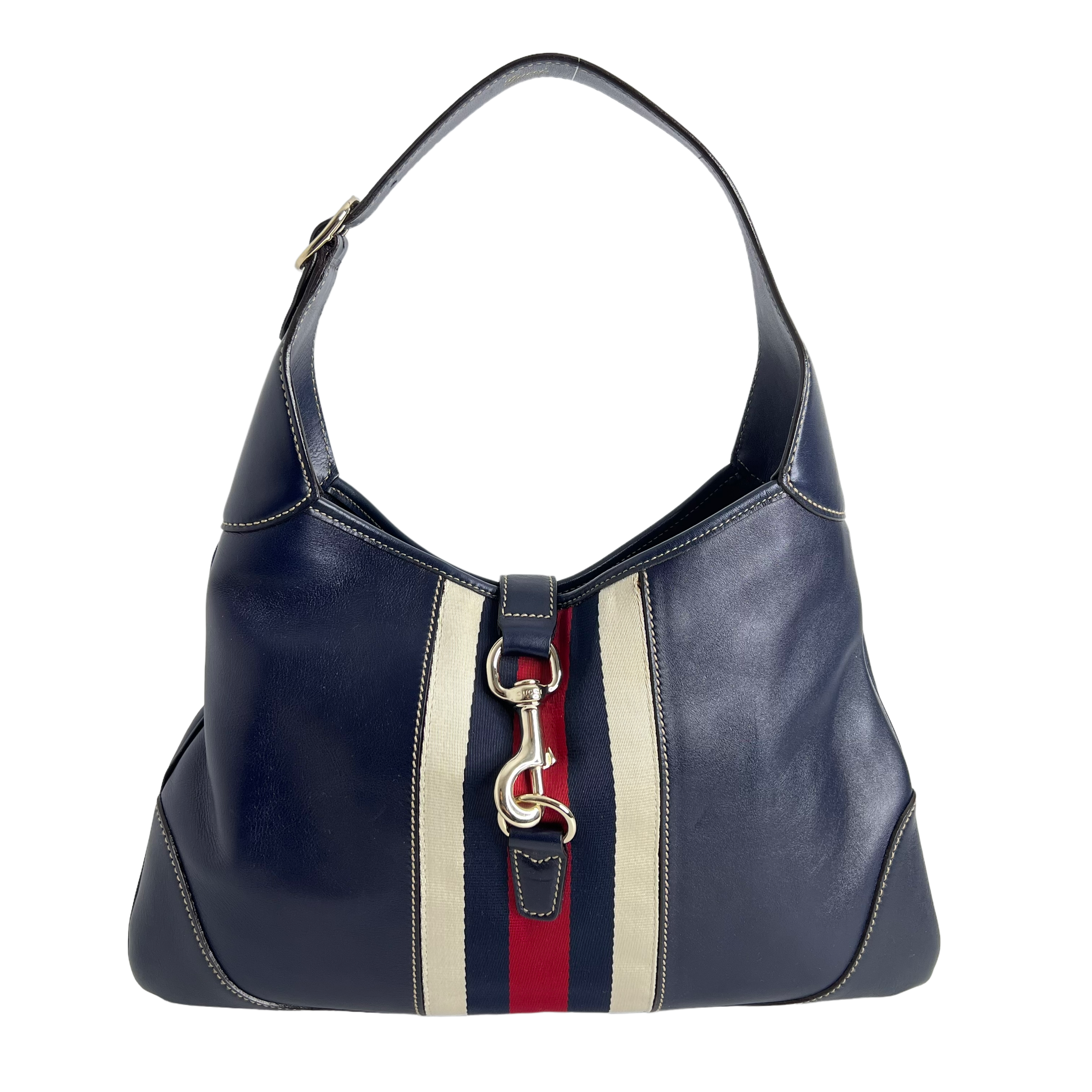 Navy Leather Jackie