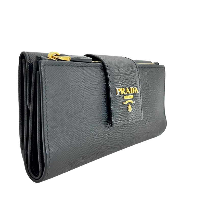 Black Saffiano Long Wallet