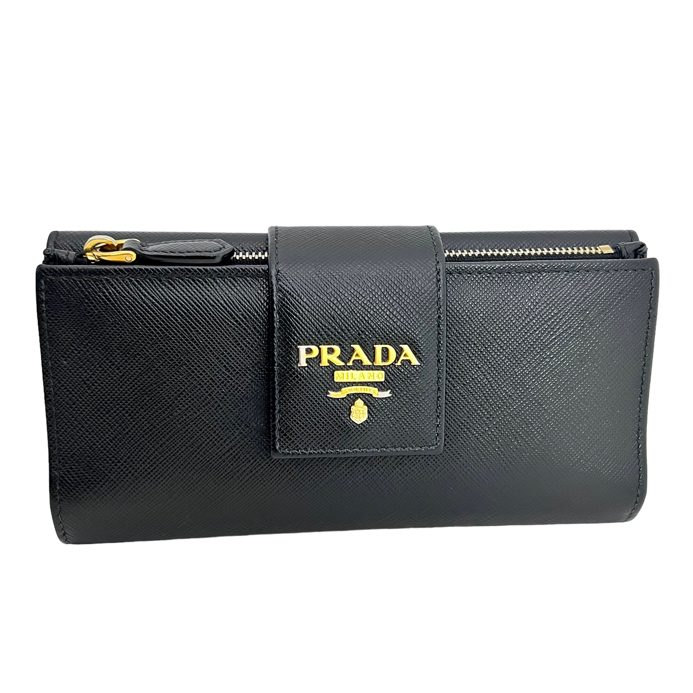 Black Saffiano Long Wallet