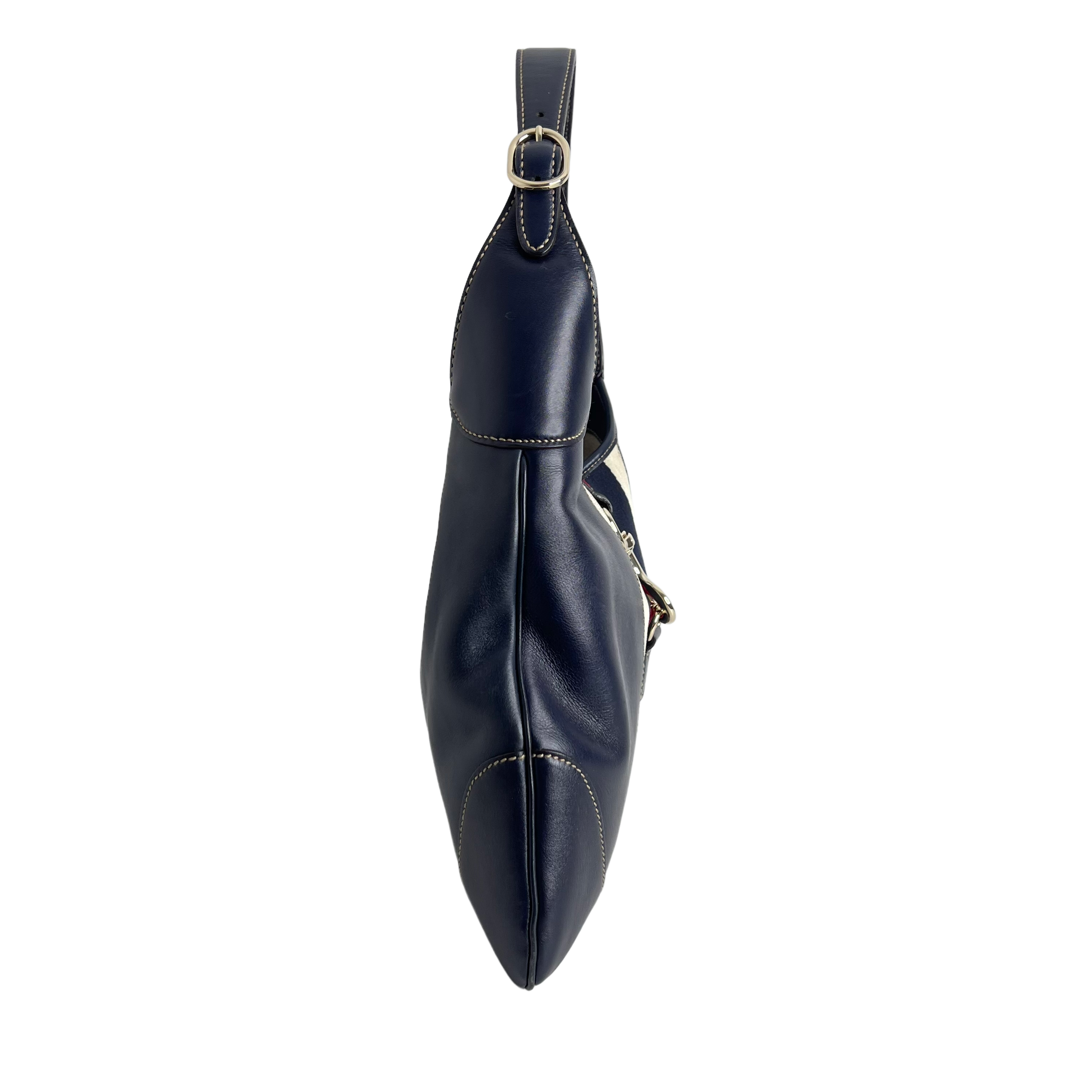 Navy Leather Jackie