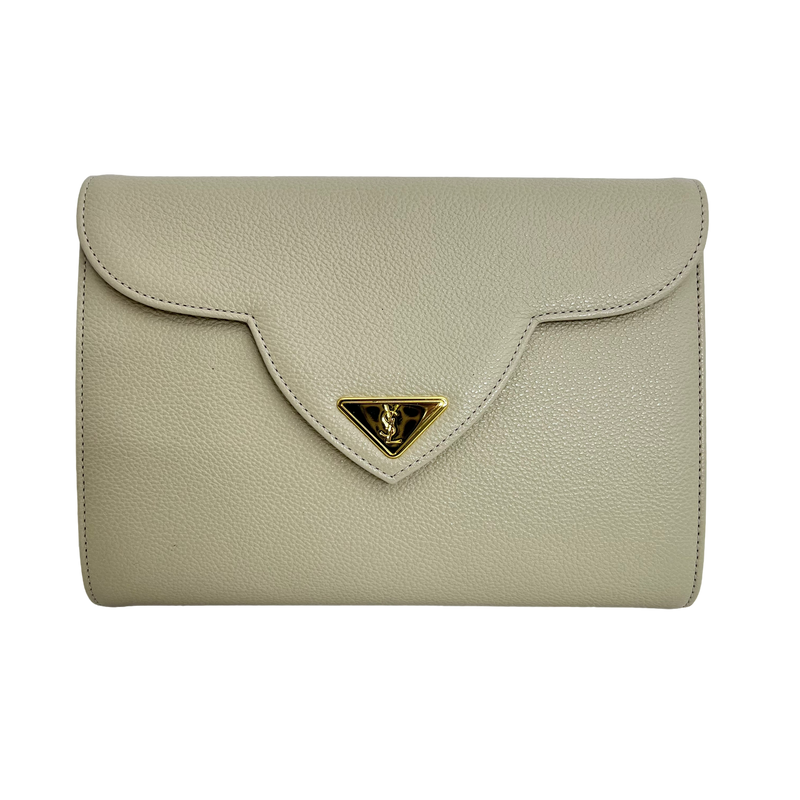 Cream Vintage Envelope Clutch