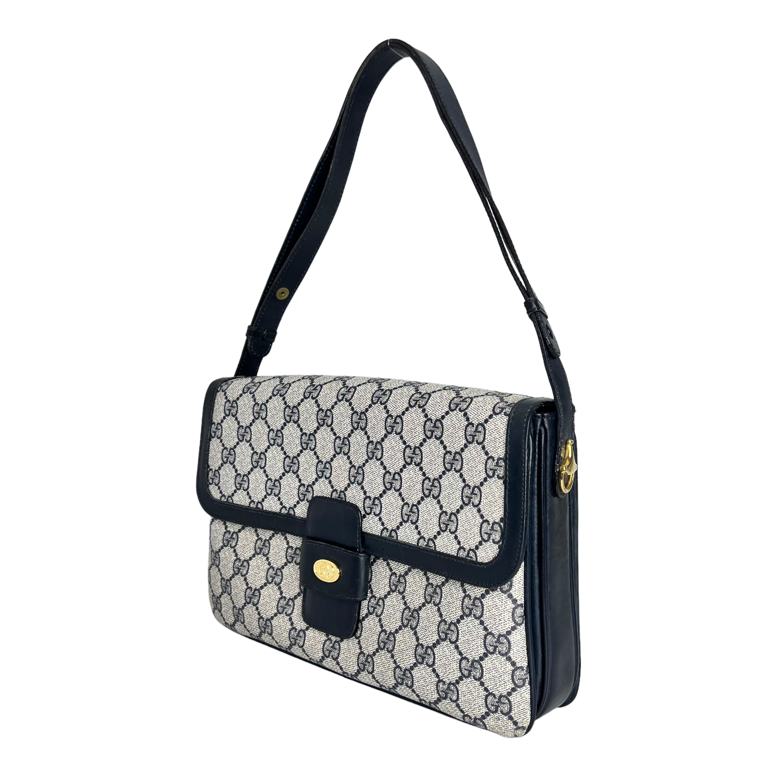 Navy GG Web Crossbody