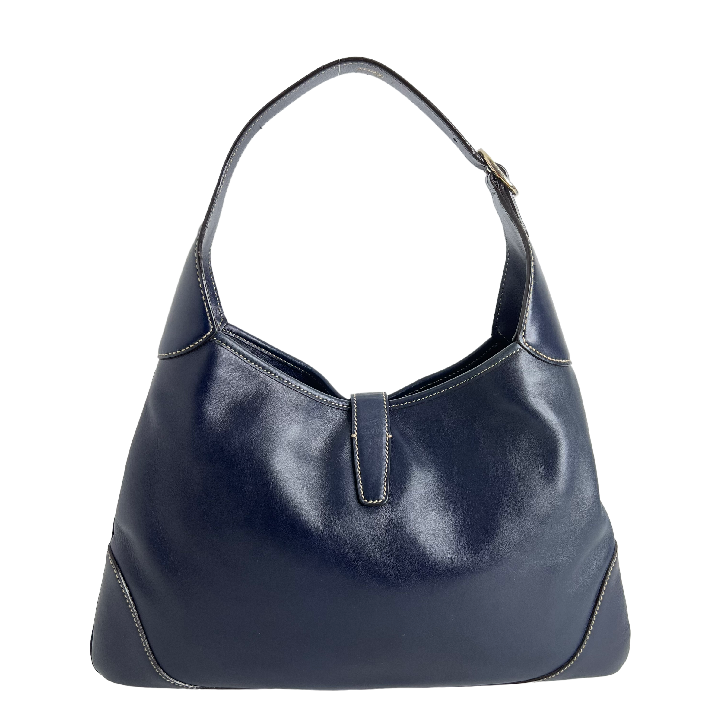 Navy Leather Jackie