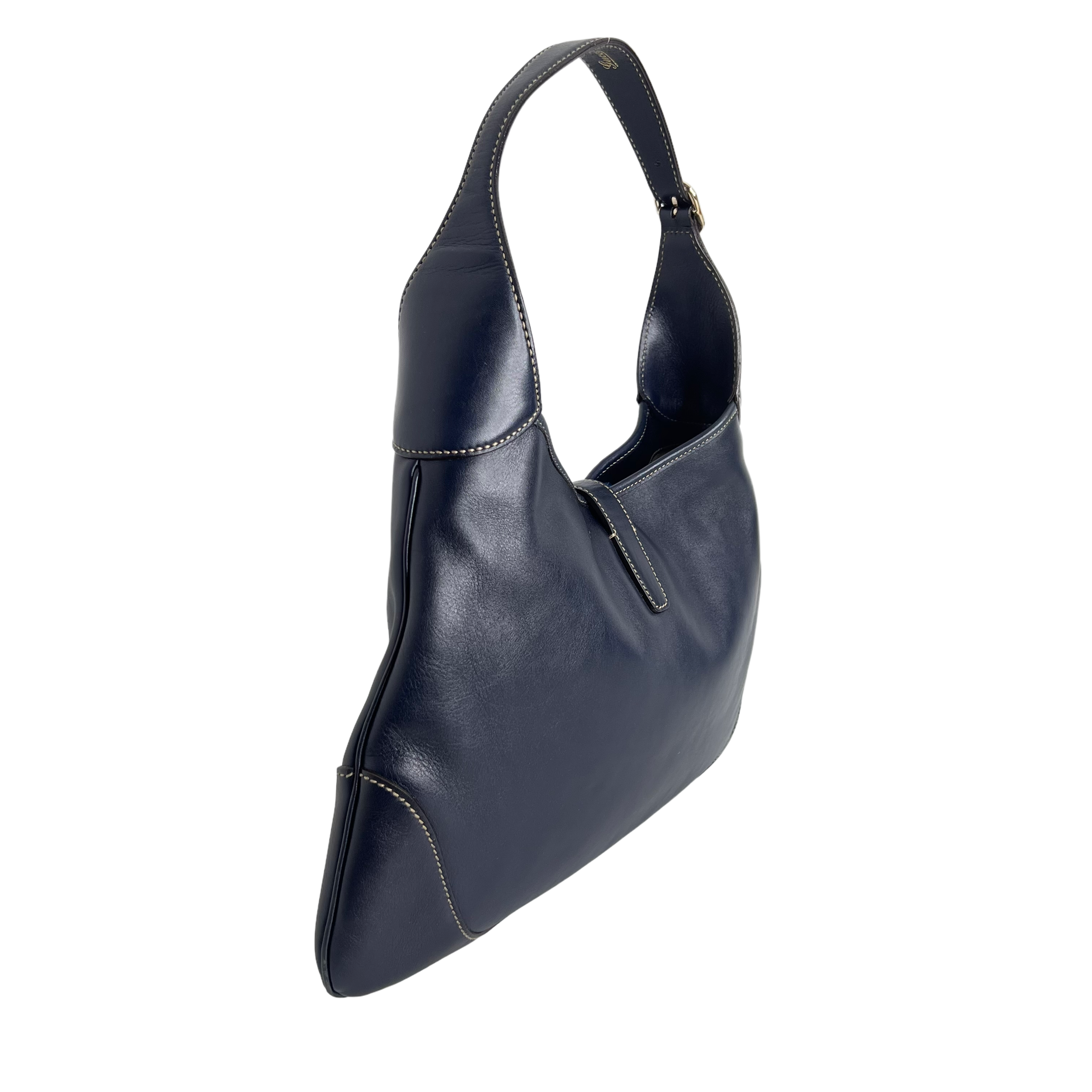 Navy Leather Jackie