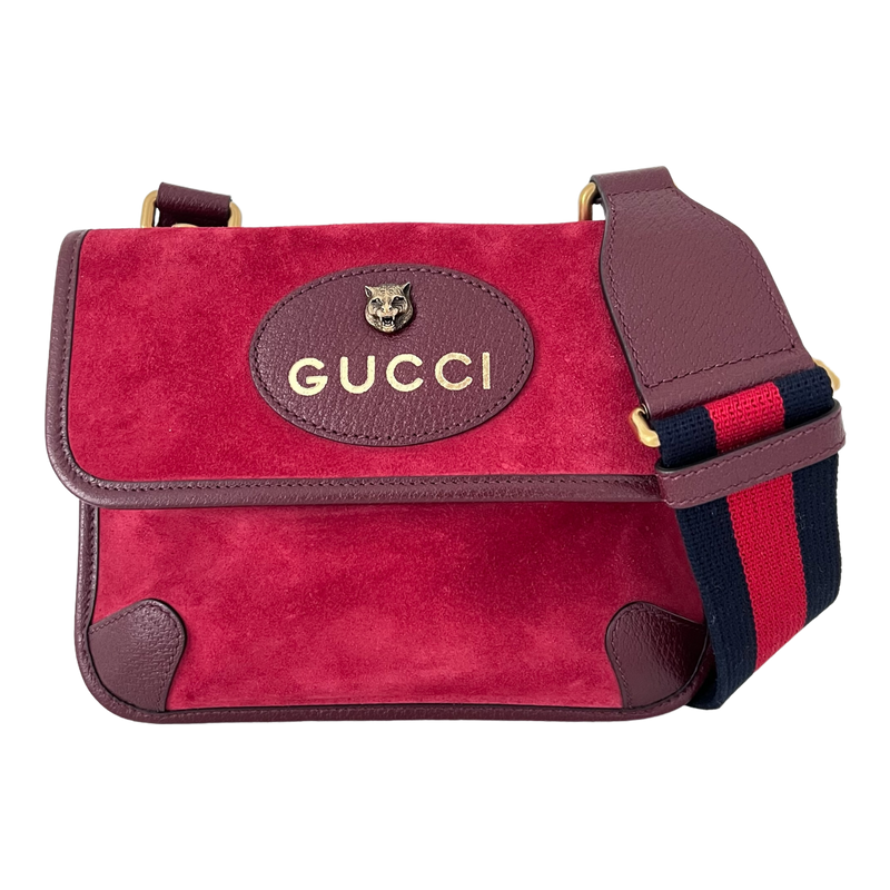 Small Suede Neo Vintage Double Flap Messenger Bag