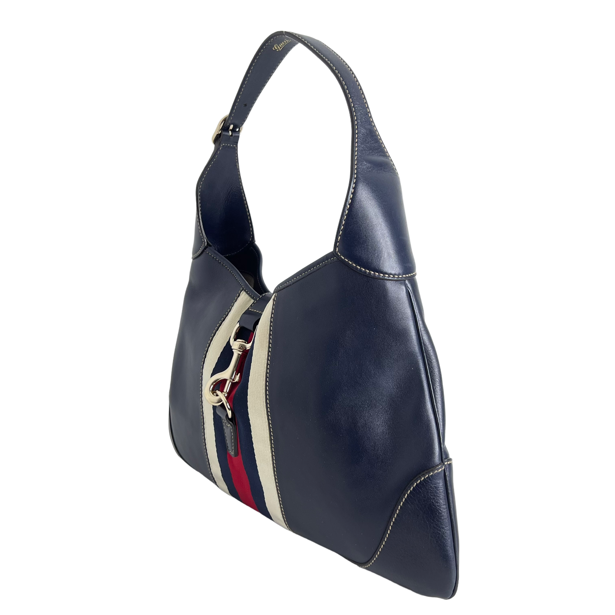 Navy Leather Jackie