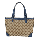 GG Blue Leather Tote