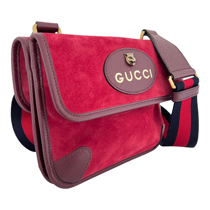 Small Suede Neo Vintage Double Flap Messenger Bag