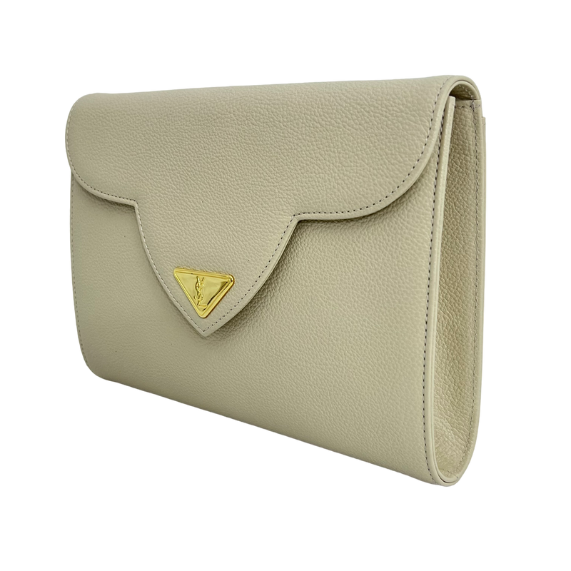 Cream Vintage Envelope Clutch