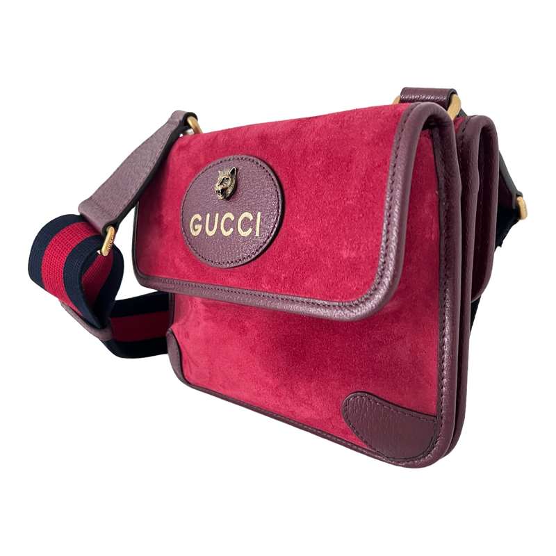 Small Suede Neo Vintage Double Flap Messenger Bag