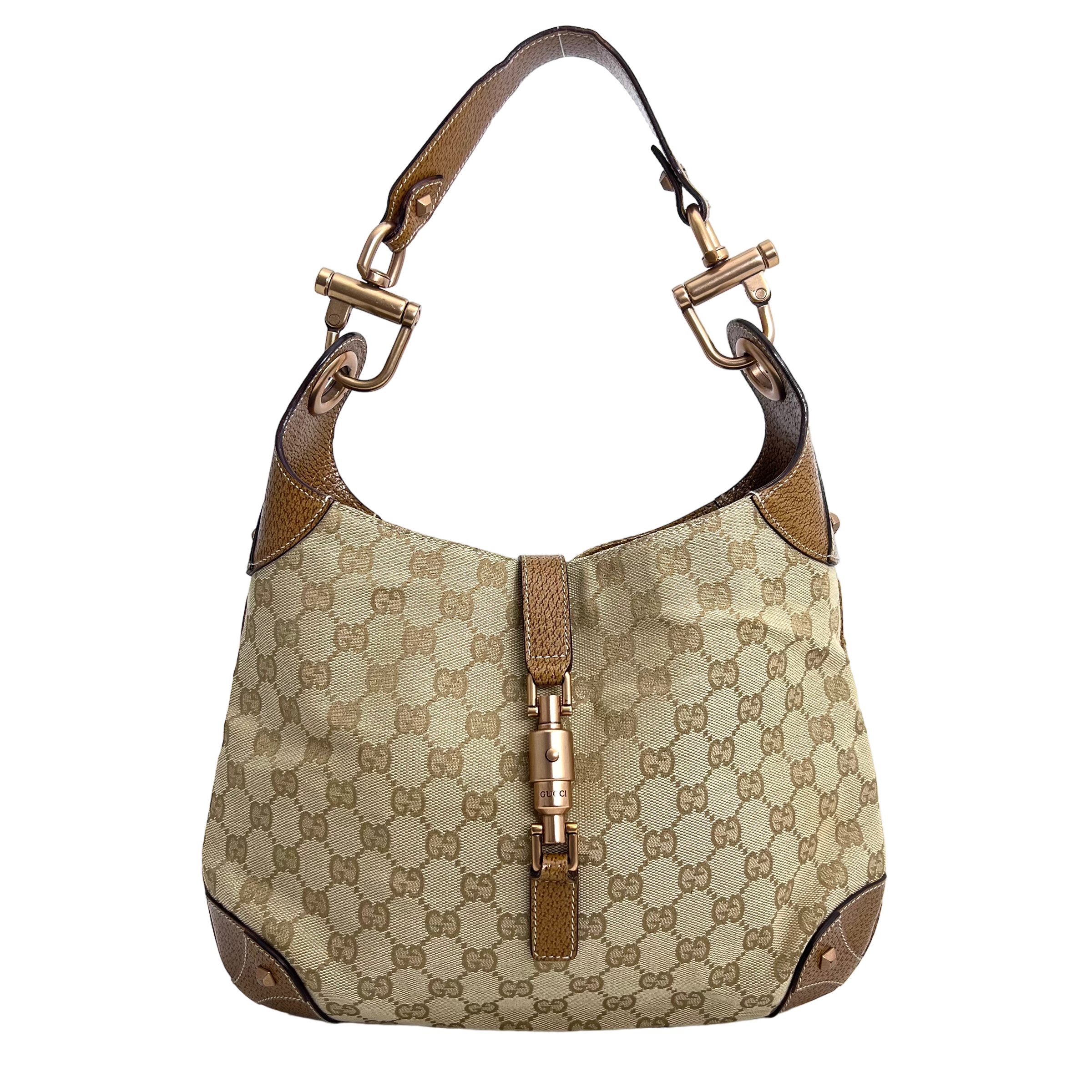 Tan GG Web Canvas Jackie