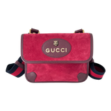Small Suede Neo Vintage Double Flap Messenger Bag