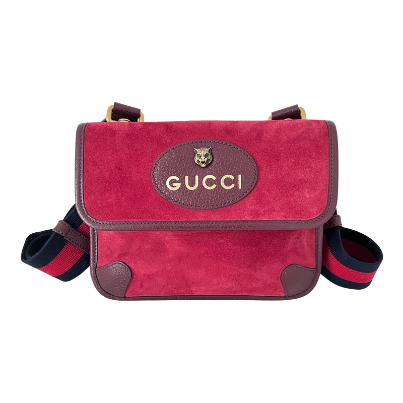 Small Suede Neo Vintage Double Flap Messenger Bag