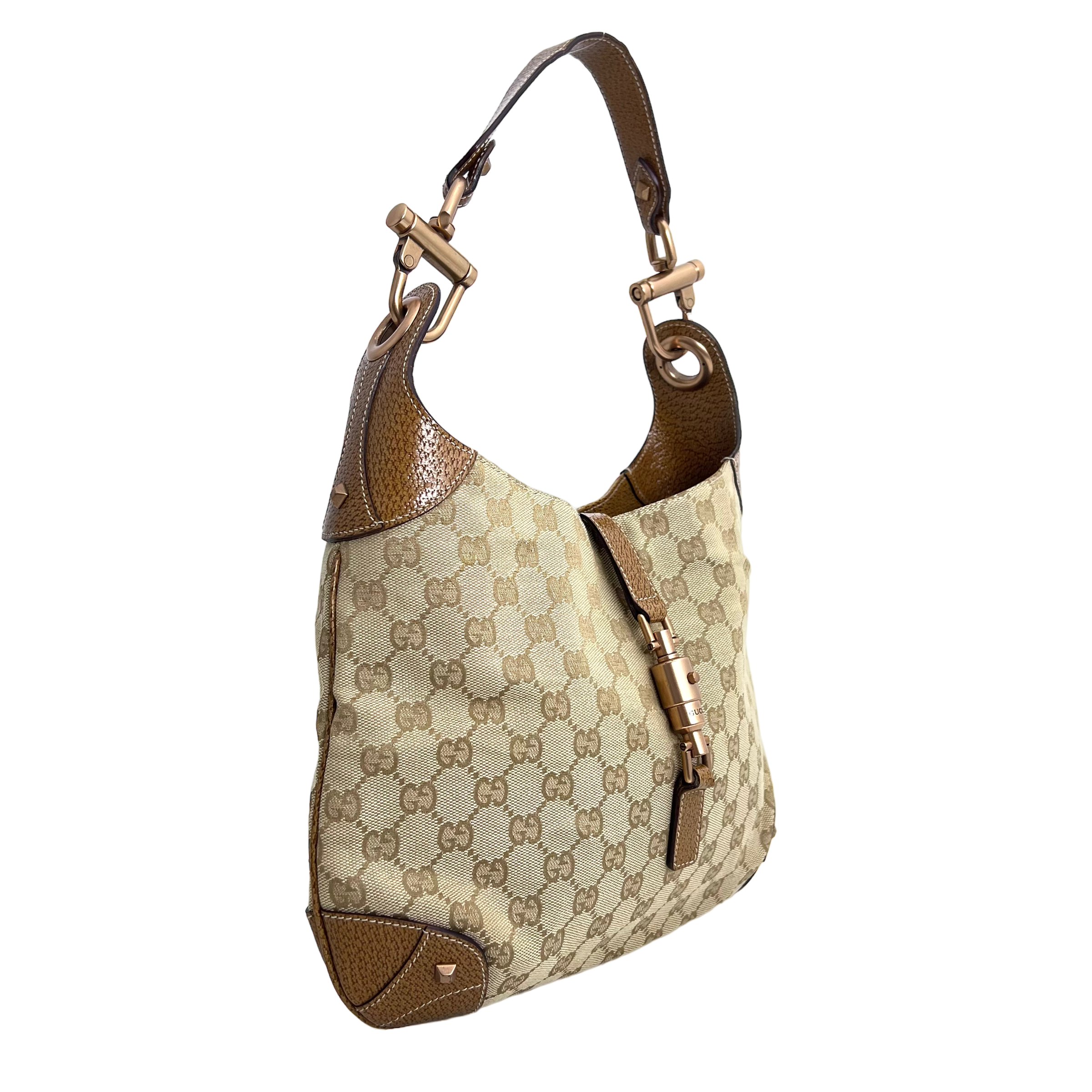 Tan GG Web Canvas Jackie