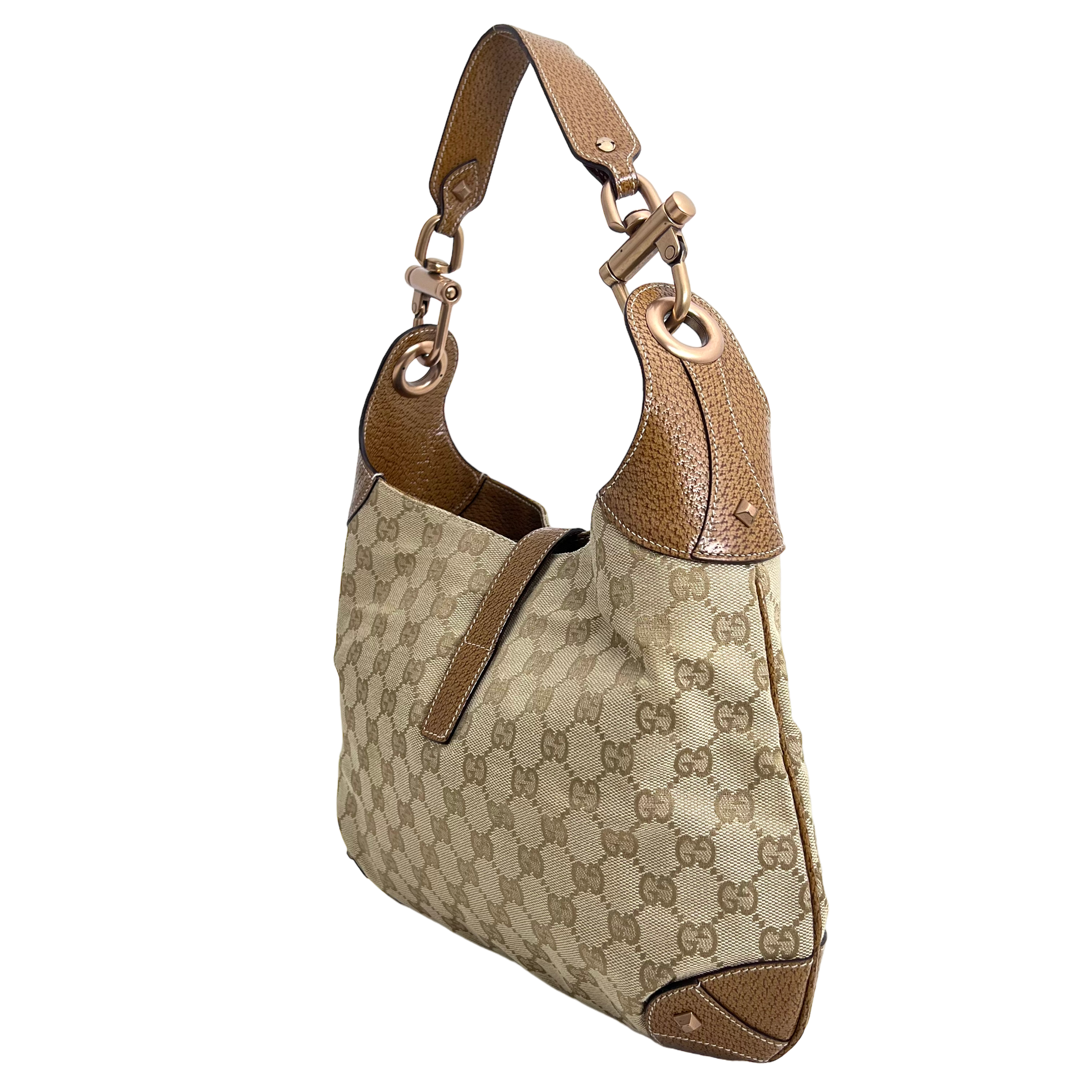 Tan GG Web Canvas Jackie