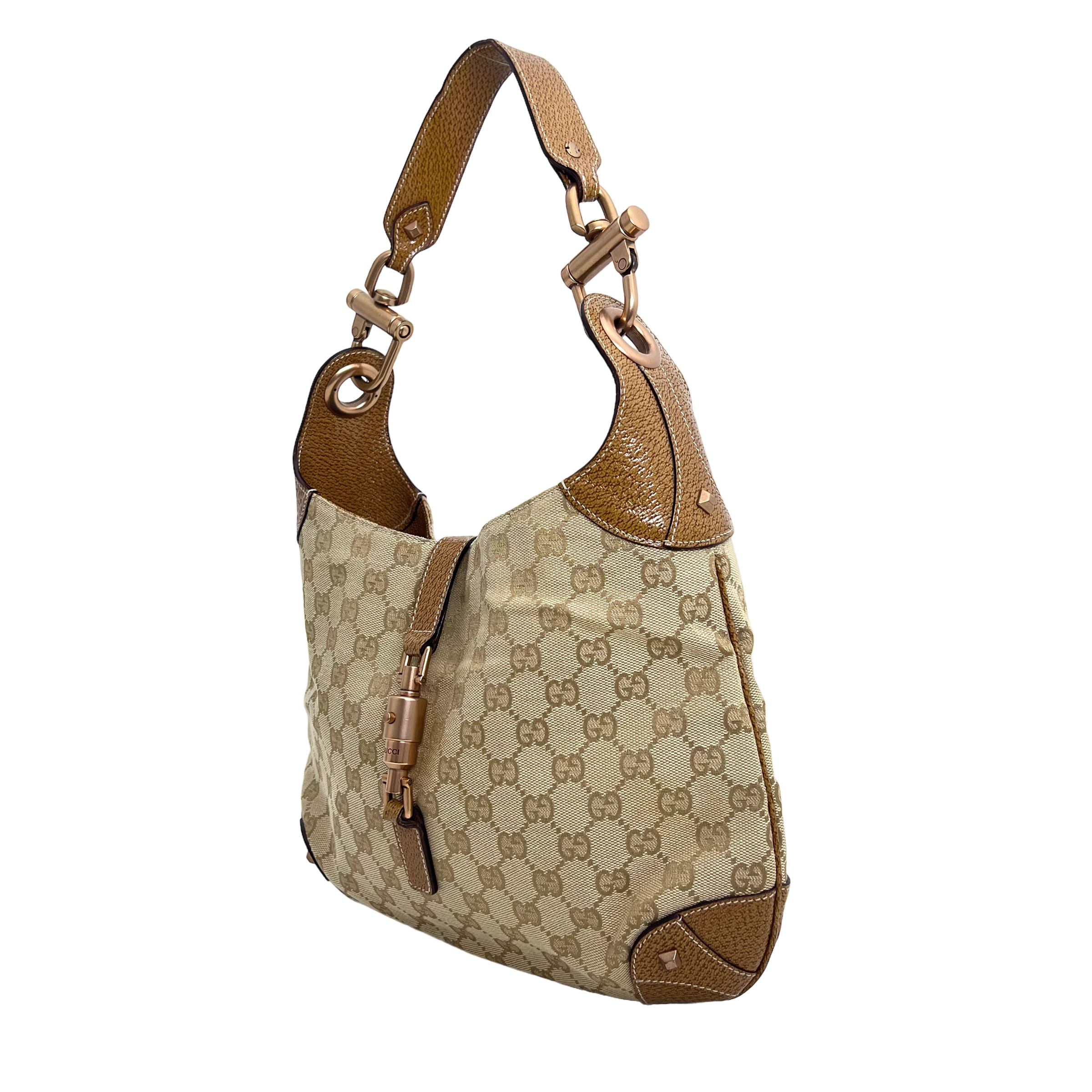 Tan GG Web Canvas Jackie