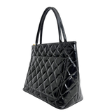 Black Patent Medallion Tote