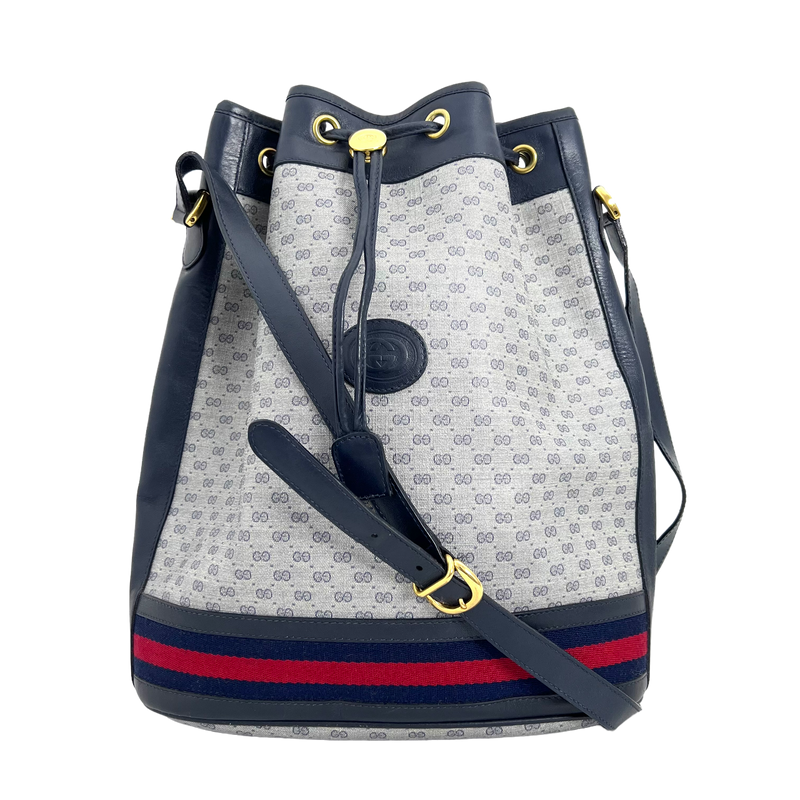 Navy GG Supreme Bucket Bag