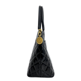 Black Patent Medallion Tote