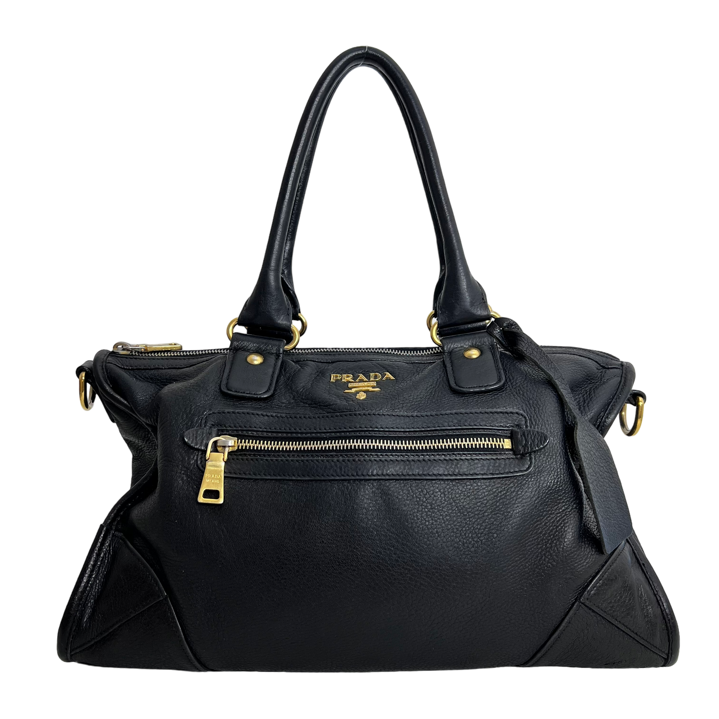 Black Vitello Daino Handbag