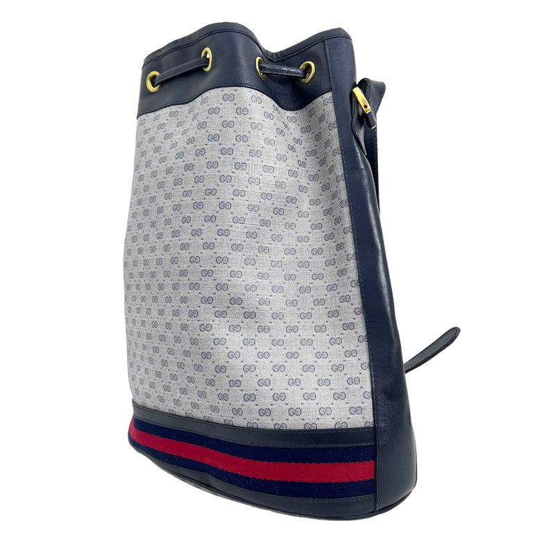 Navy GG Supreme Bucket Bag