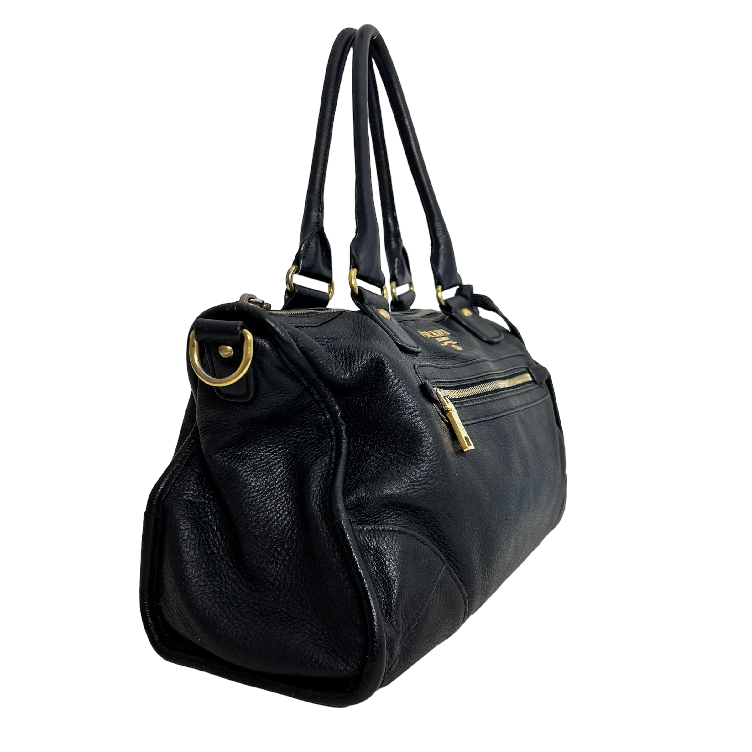 Black Vitello Daino Handbag