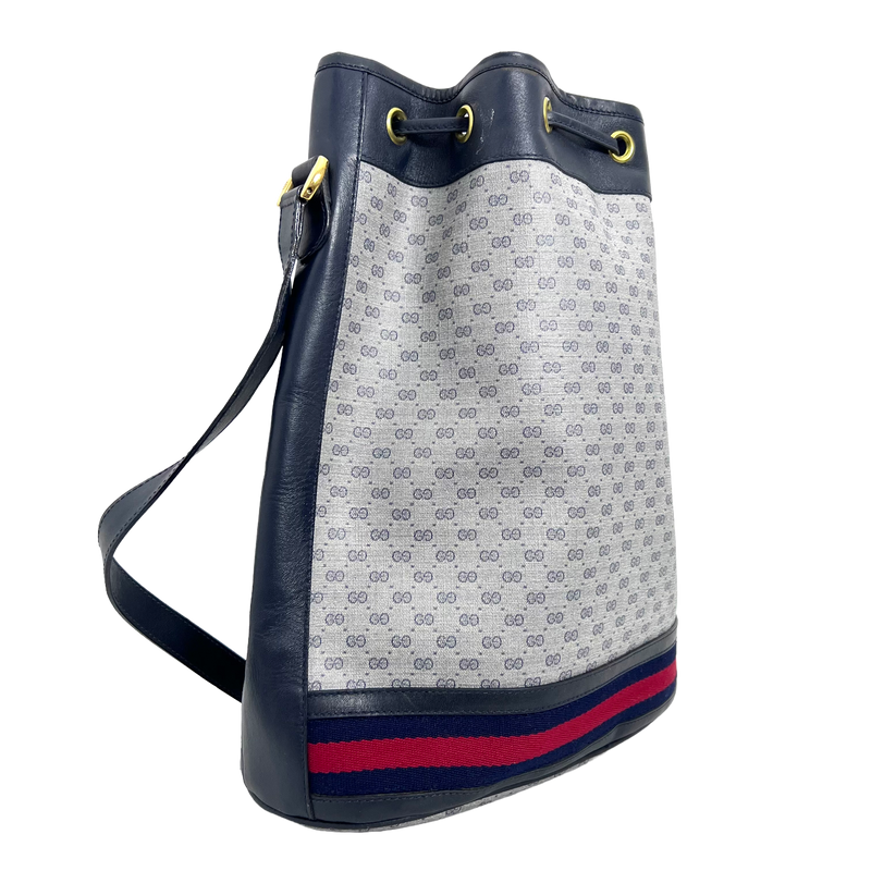 Navy GG Supreme Bucket Bag