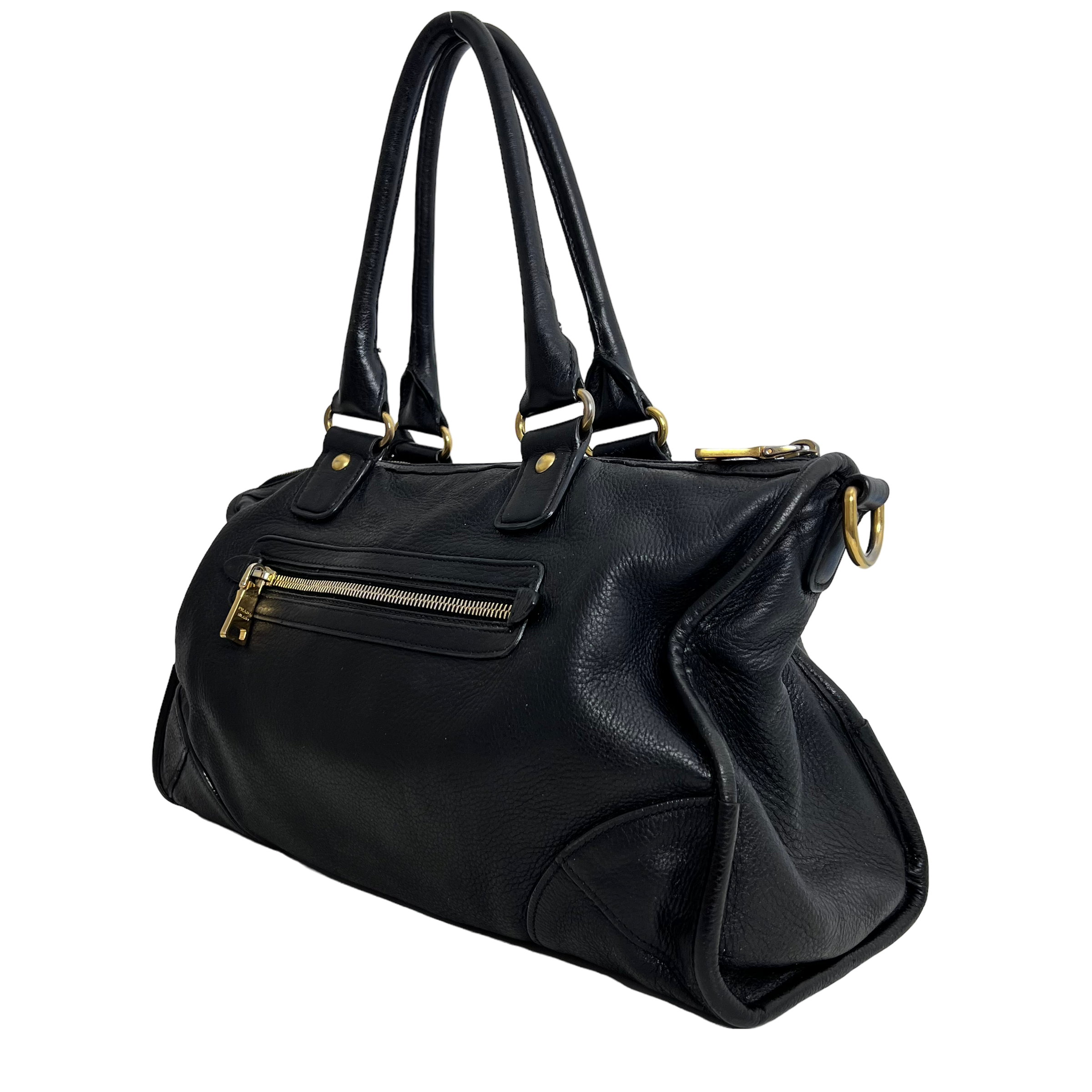 Black Vitello Daino Handbag