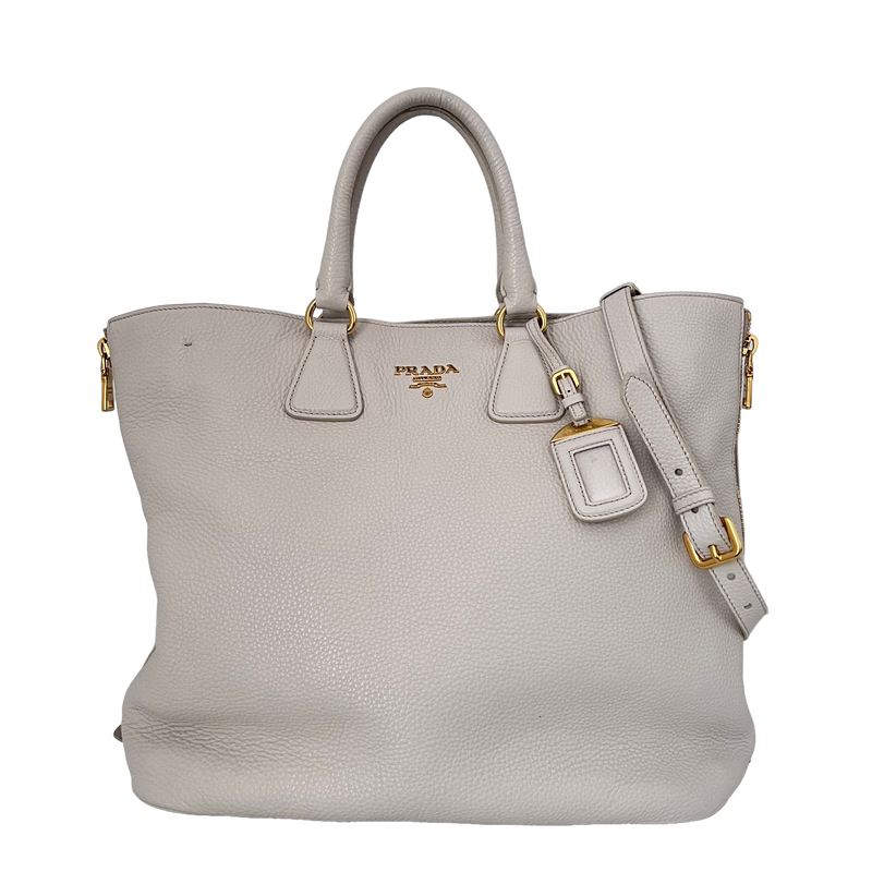 White Vitello Daino Tote