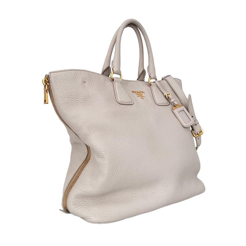 White Vitello Daino Tote
