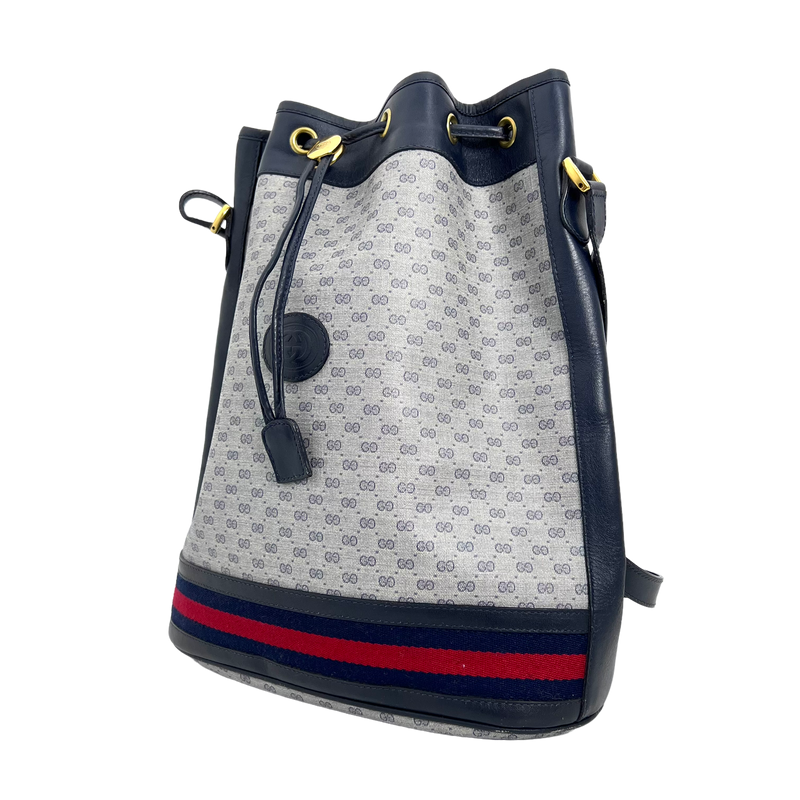 Navy GG Supreme Bucket Bag
