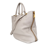 White Vitello Daino Tote