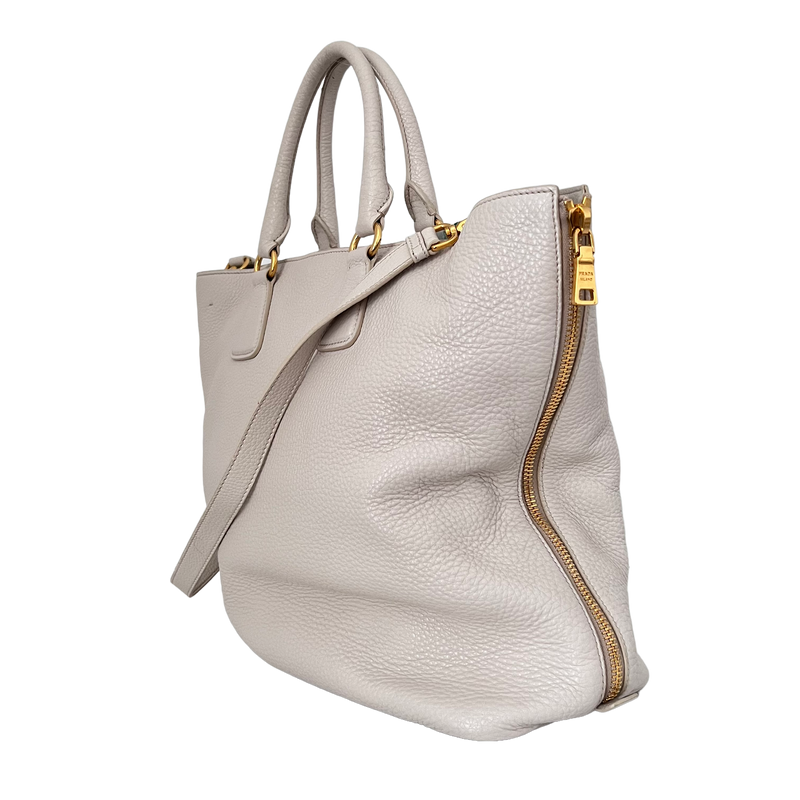 White Vitello Daino Tote