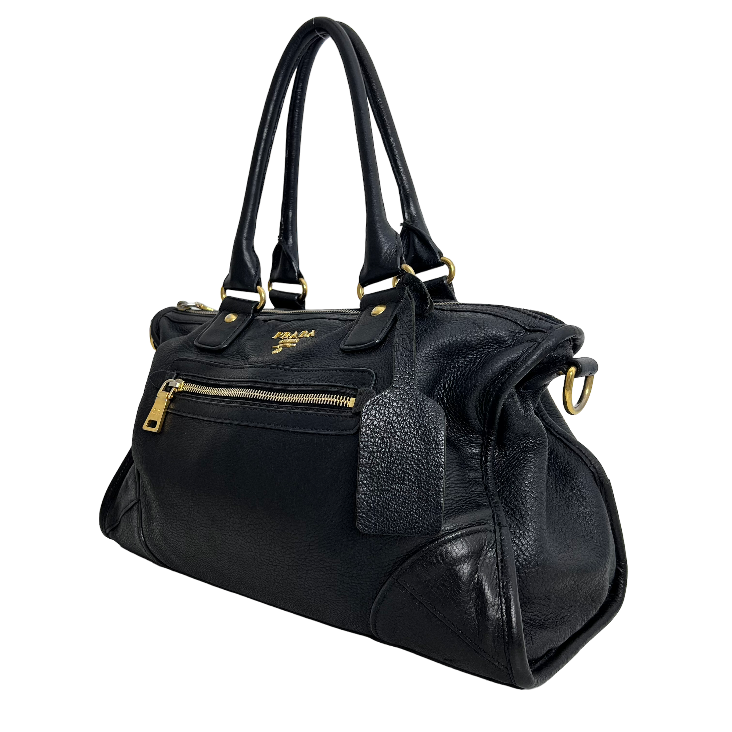 Black Vitello Daino Handbag